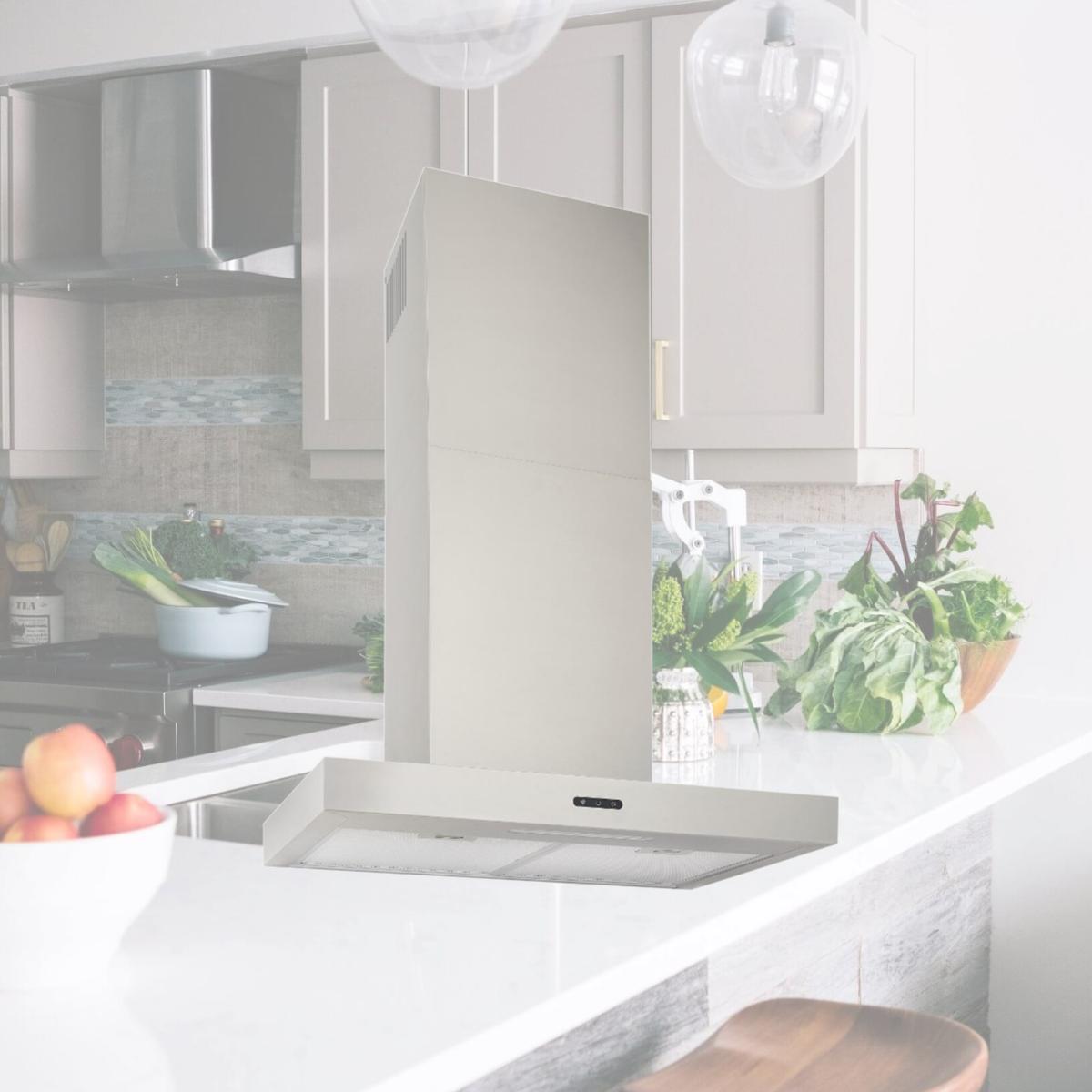 Picture of Broan EW4336SS 36 in. Convertible Wall Mount T-Style Chimney Range Hood with Led Light, Stainless Steel