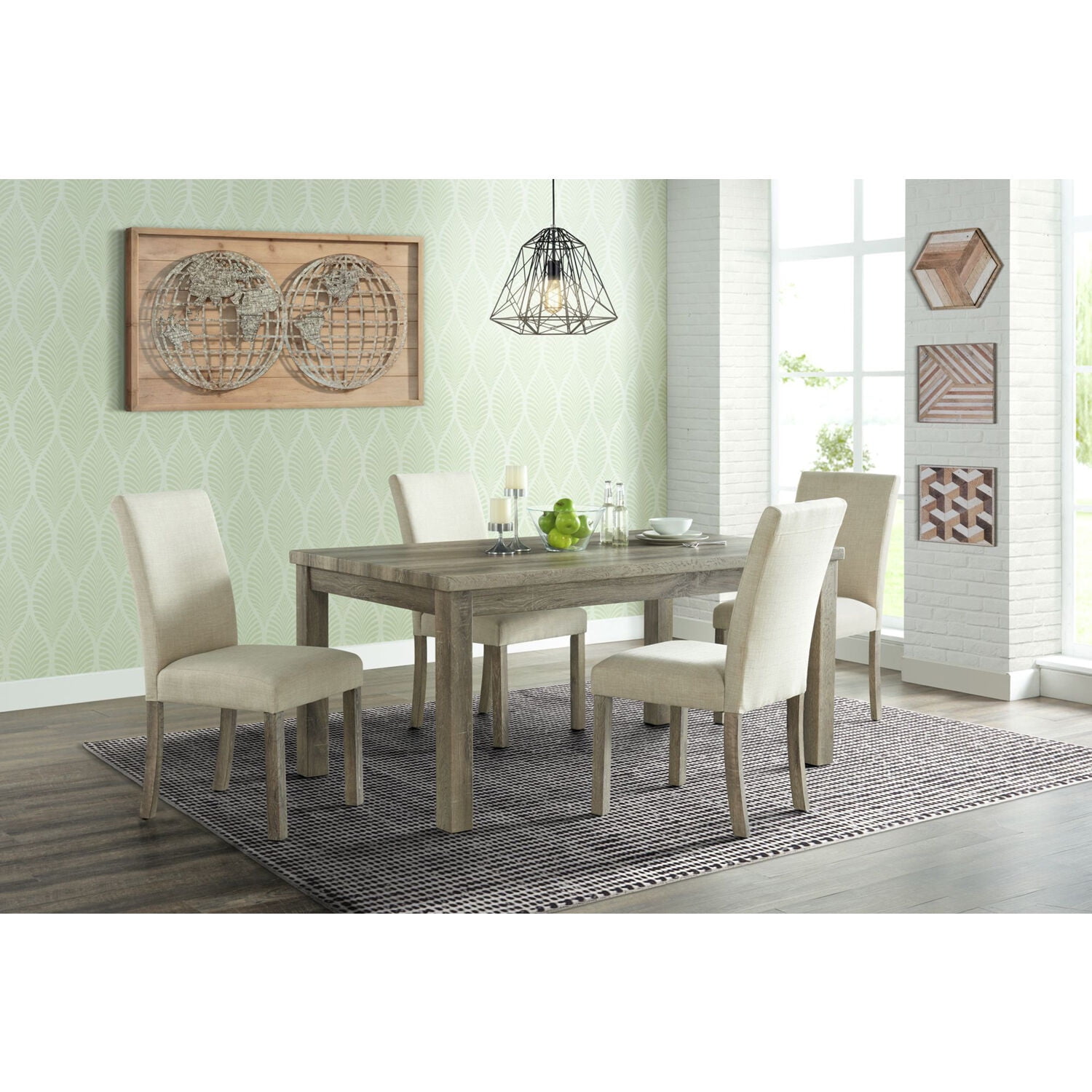 Cmf 982003-5pc-rus Wyeth Dining Set With Table & 4 Fabric Side Chairs - 5 Piece