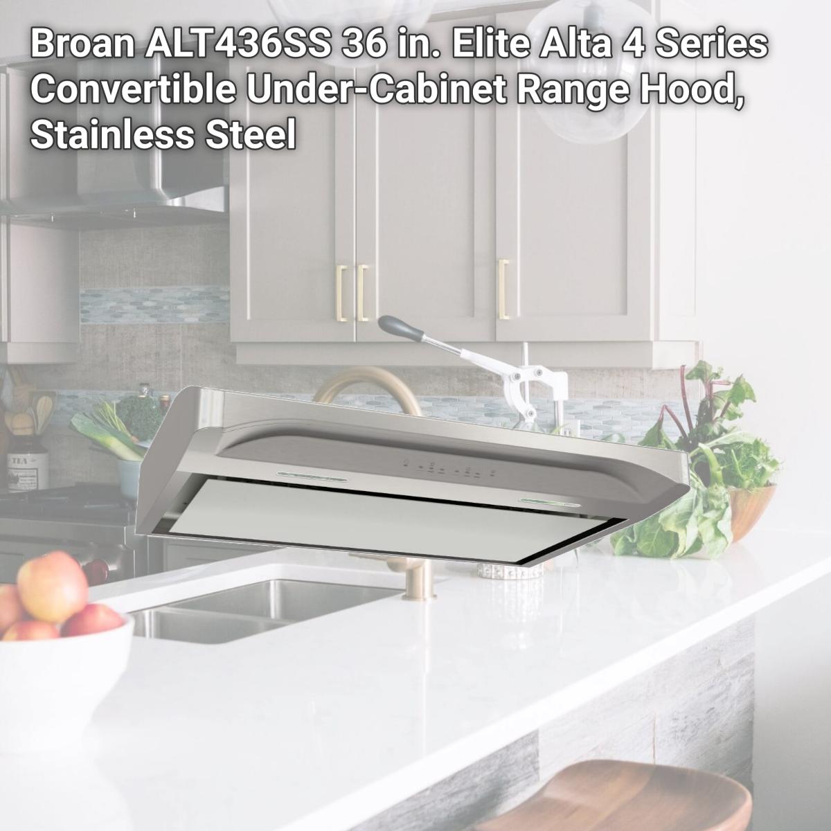 Picture of Broan ALT436SS 36 in. Elite Alta 4 Series Convertible Under-Cabinet Range Hood, Stainless Steel