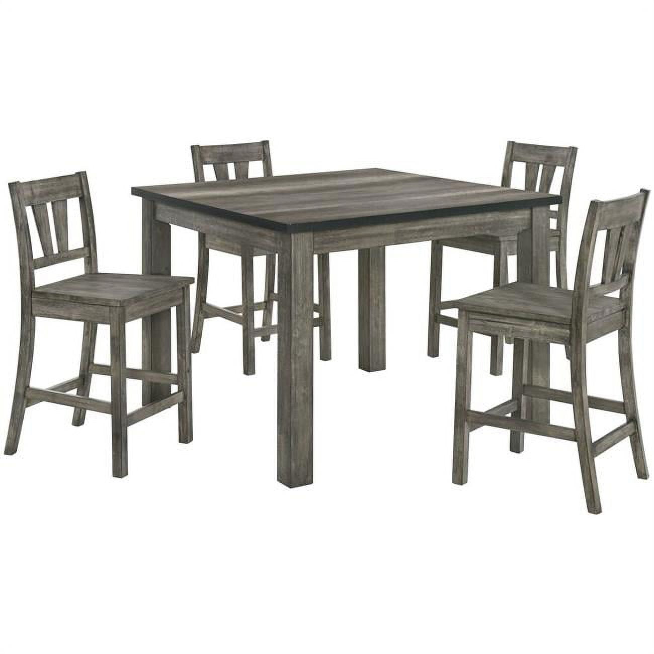 Cmf 982006-wd5pc-wg Counter Height Table - 4 Wood Seat Chairs Dining Set - 5 Piece