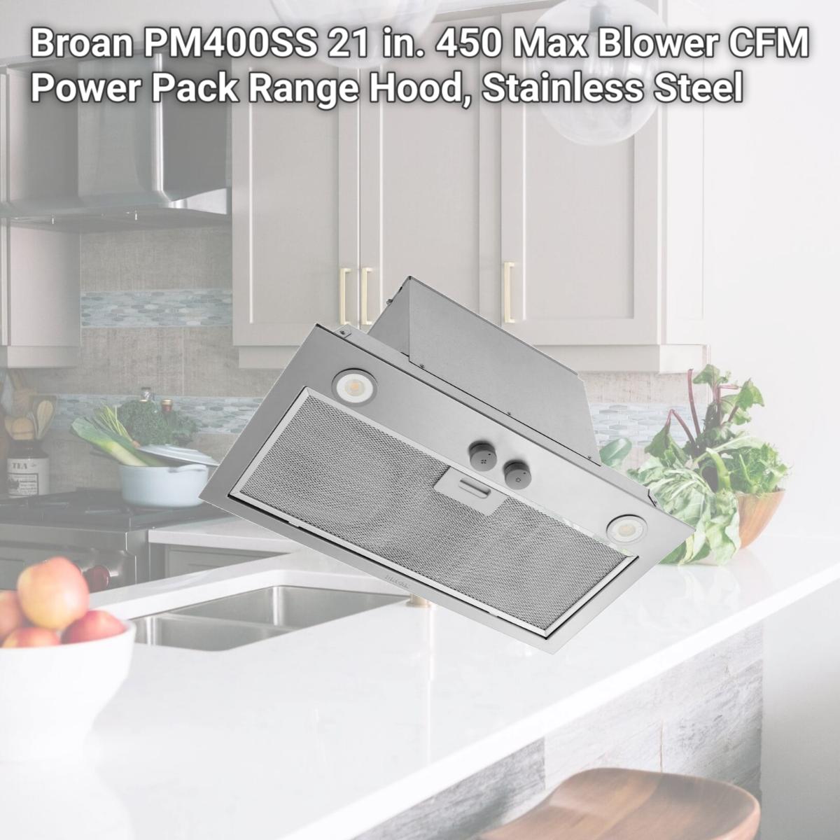 Picture of Broan PM400SS 21 in. 450 Max Blower CFM Power Pack Range Hood, Stainless Steel