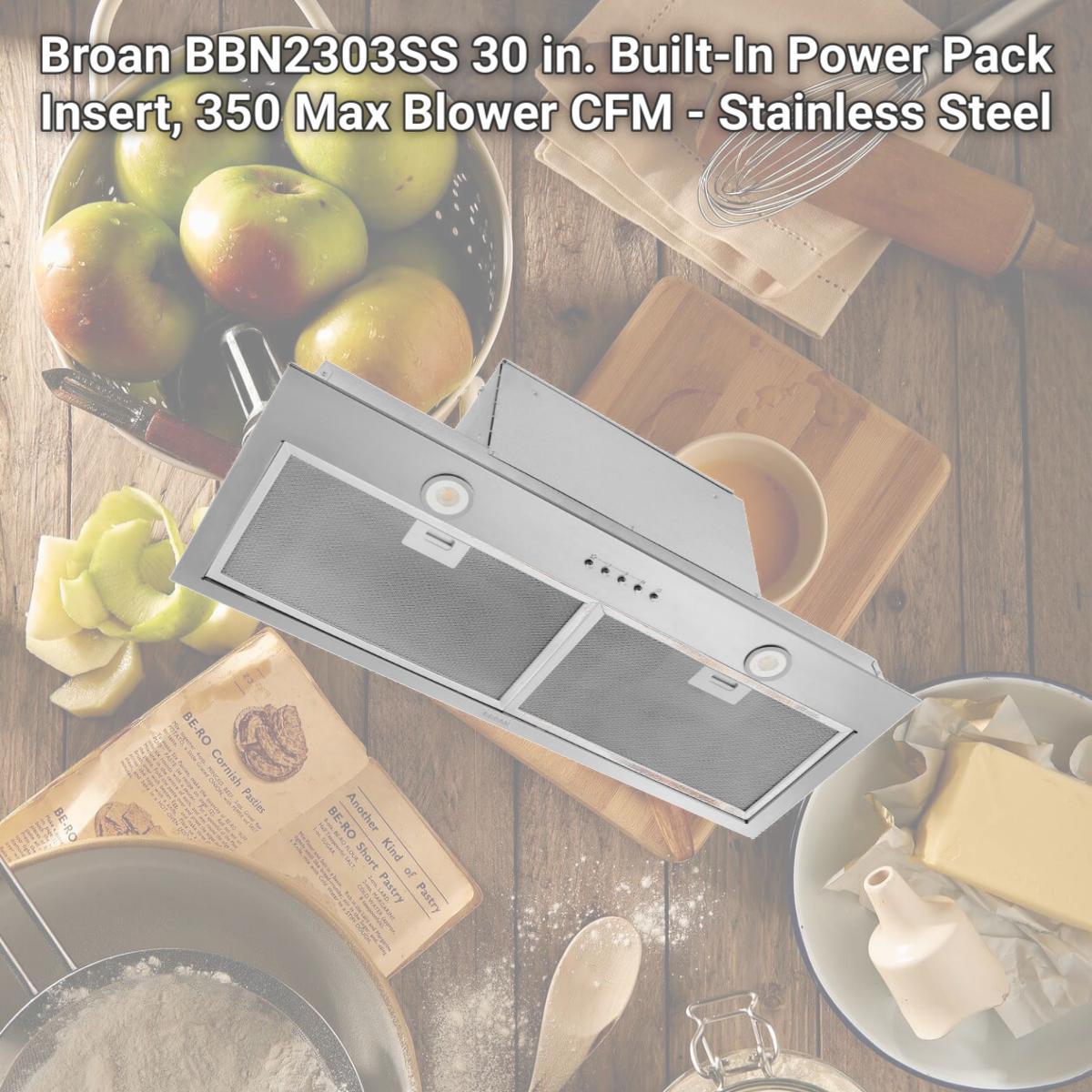 Picture of Broan BBN2303SS 30 in. Built-In Power Pack Insert, 350 Max Blower CFM - Stainless Steel