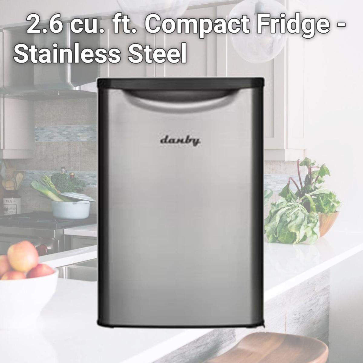 Picture of Danby DAR026A2BSLDB 2.6 cu. ft. Compact Fridge - Stainless Steel