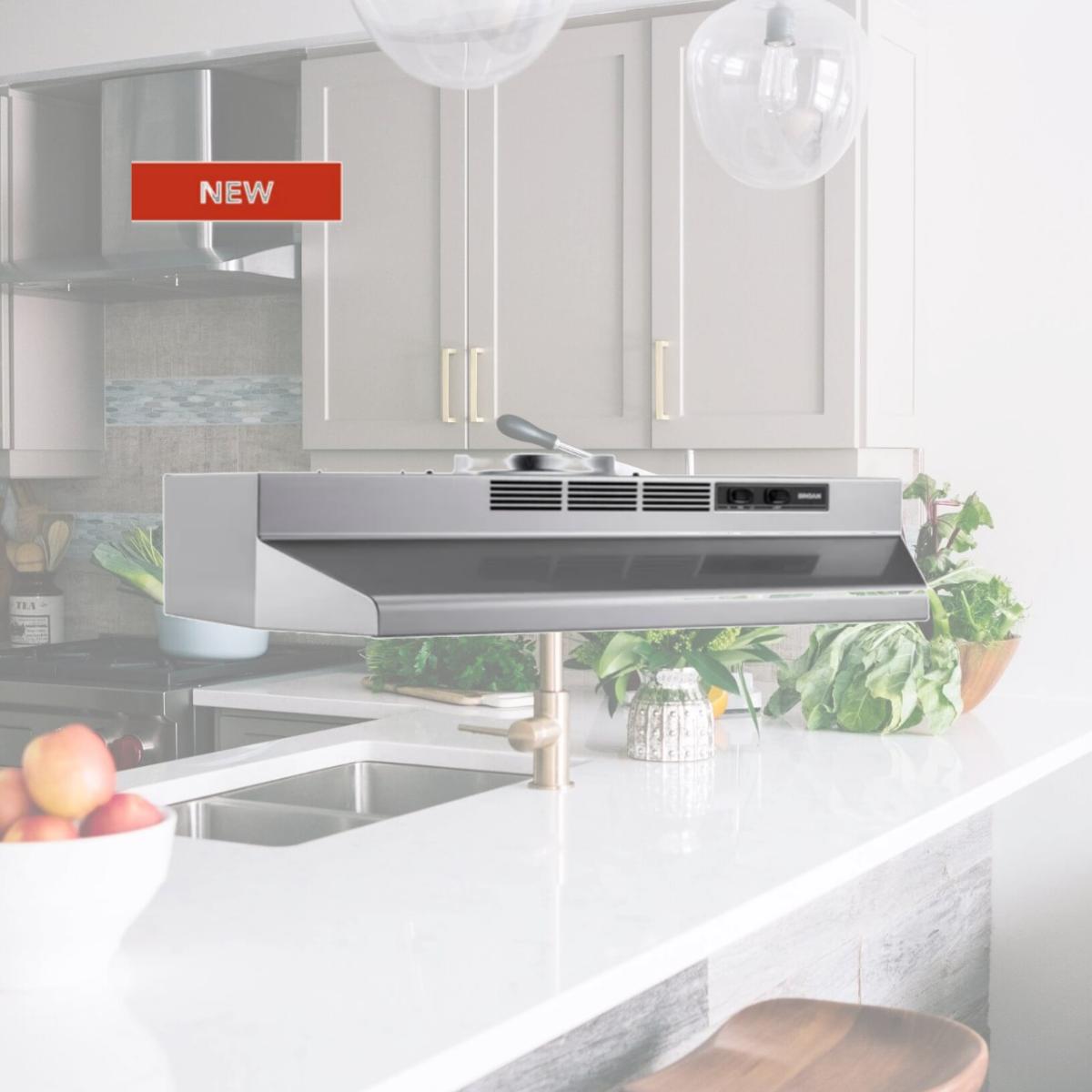 Picture of Broan-Nutone F4030SF 30 in. Convertible Under Cabinet Range Hood with Printguard, 230 Maximum Blower CFM - Stainless Steel