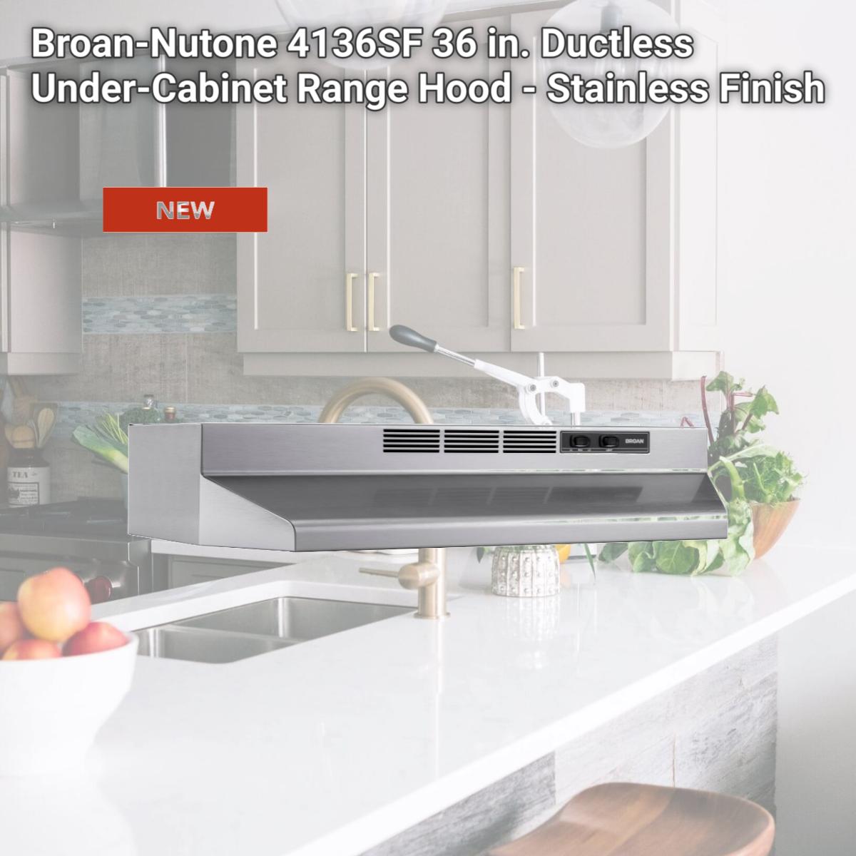 Picture of Broan-Nutone 4136SF 36 in. Ductless Under-Cabinet Range Hood - Stainless Finish