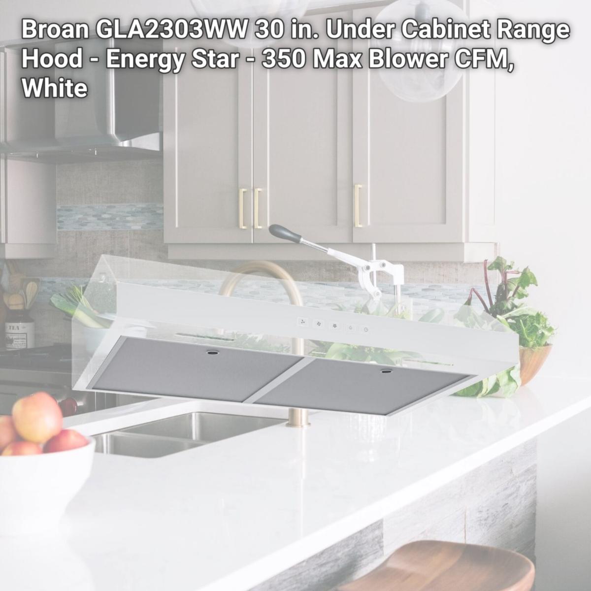 Picture of Broan GLA2303WW 30 in. Under Cabinet Range Hood - Energy Star - 350 Max Blower CFM, White
