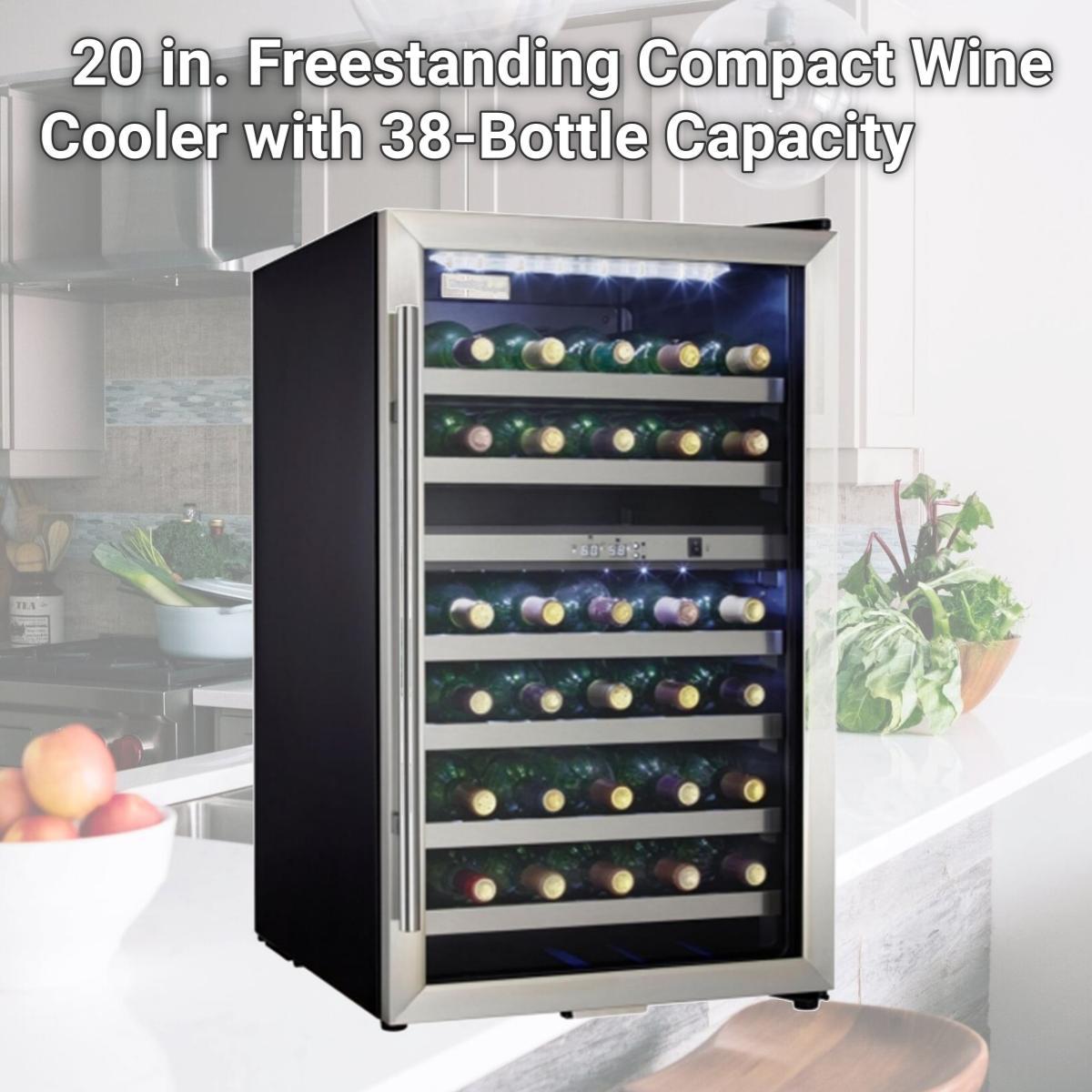 Picture of Danby DWC114BLSDD 20 in. Freestanding Compact Wine Cooler with 38-Bottle Capacity