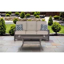 Orleans2pc-g-slv Orleans Seating Sofa Set In Silver With Gray Weave - 2 Piece