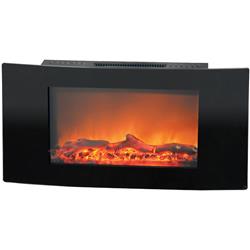 35 In. Wall Mount Electronic Fireplace, Black