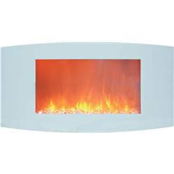 35 In. Wall Mount Electronic Fireplace, White