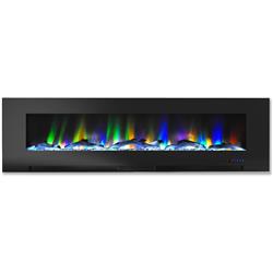 Cam60wmef-2blk 60 In. Color Changing Wall Mount Electric Fireplace, Two Black