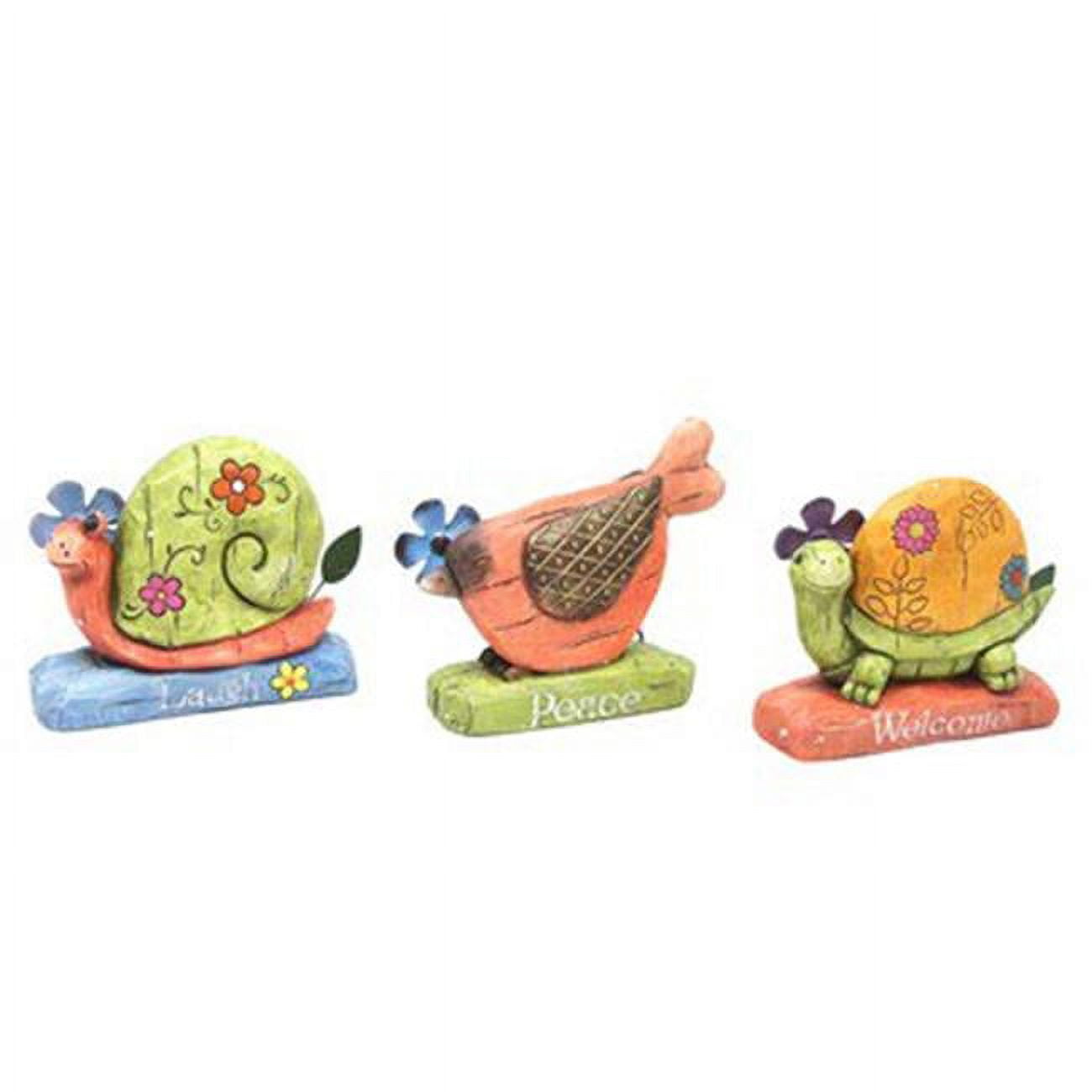 Alpine Corp Kgd132abb Cement Animal Statues Tray Assorted - Pack Of 9