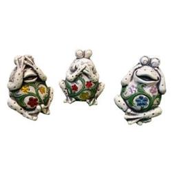 Alpine Corp Wgg118abb 5 In. See Hear & Speak No Evil Frog Statue - Assorted Tray Of 12