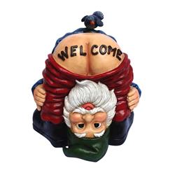 Alpine Corp Zen236 Mooning Welcome Gnome With Bird Statue