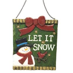 Alpine Corp Beh132hh-tm Christmas Let It Snow Light Up Hanging Wall With Try Me Button