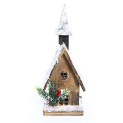 Alpine Corp Cim179hh-tm Christmas Wooden House With 10 Led Lights