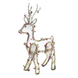 Alpine Corp Cim198hh Corporation Christmas Rattan Light-up Reindeer Decor - Natural