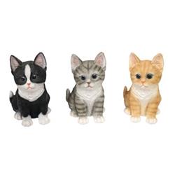 Alpine Corp Zen336abb Polyresin Kitty Statues Tray, Assorted - Pack Of 9