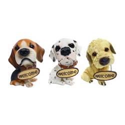 Alpine Corp Zen366abb Welcome Dog Statuary Tray, Assorted - Pack Of 9
