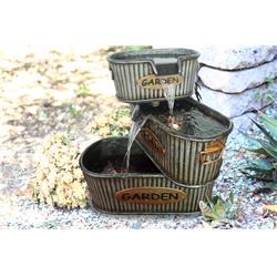 Alpine Corp Gil1516 20 In. Alpine Corp Old Fashioned 3 Tier Garden Tin Fountain With Led Light