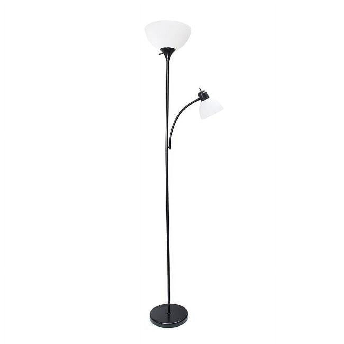 Alltherages Lf2000-blk Simple Designs Floor Lamp With Reading Light, Black