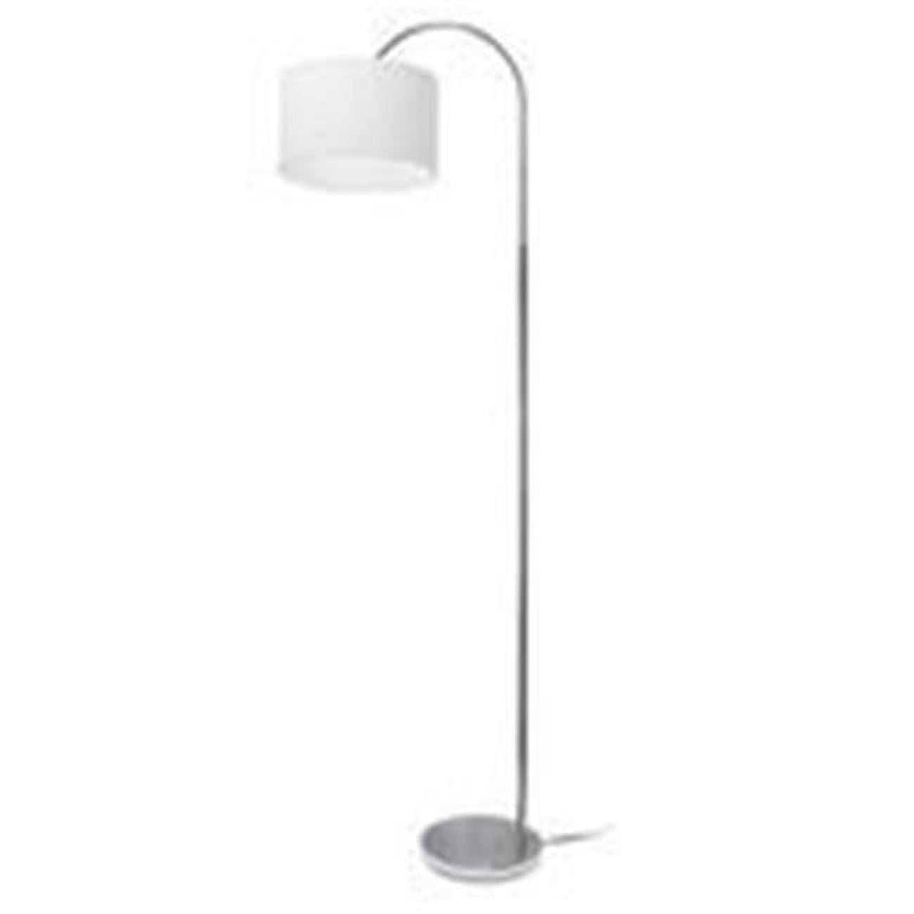 Alltherages Lf2005-wht Arched Floor Lamp Brushed Nickel Base & Pole With Tc White Shade