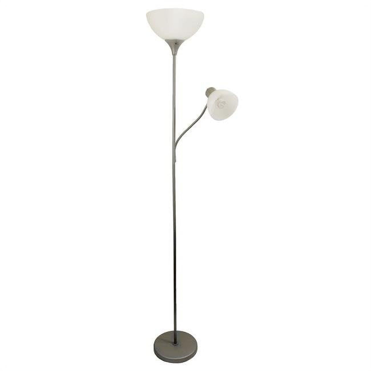 Alltherages Lf2000-wht Simple Designs Floor Lamp With Reading Light, White