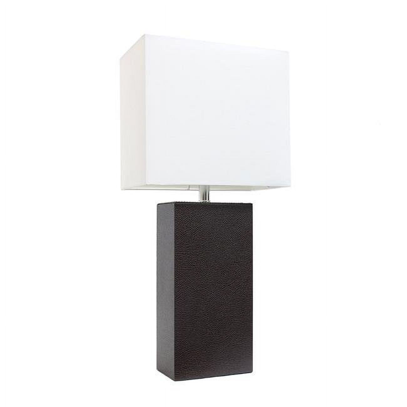 Alltherages Lt1025-bwn Modern Brown Leather Table Lamp