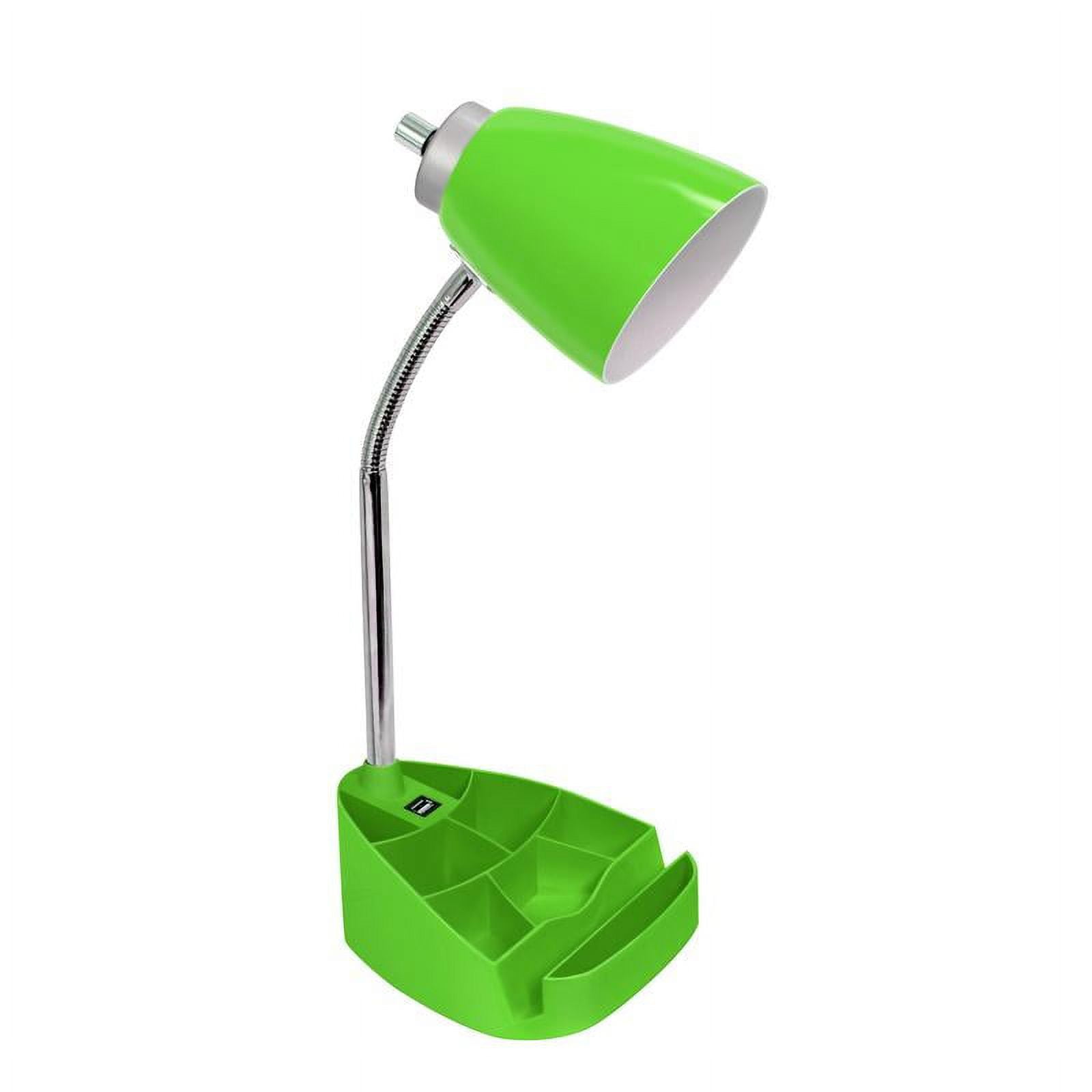 Ld1056-grn Gooseneck Organizer Desk Lamp With Ipad Tablet Stand Book Holder & Usb Port, Green
