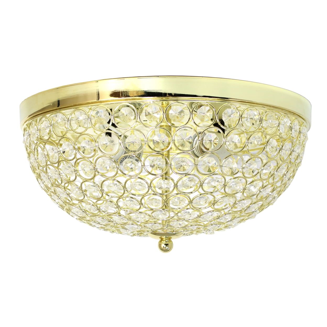 Elegant Designs Fm1000-gld 2 Elipse Crystal Flush Mount Ceiling Light - Gold