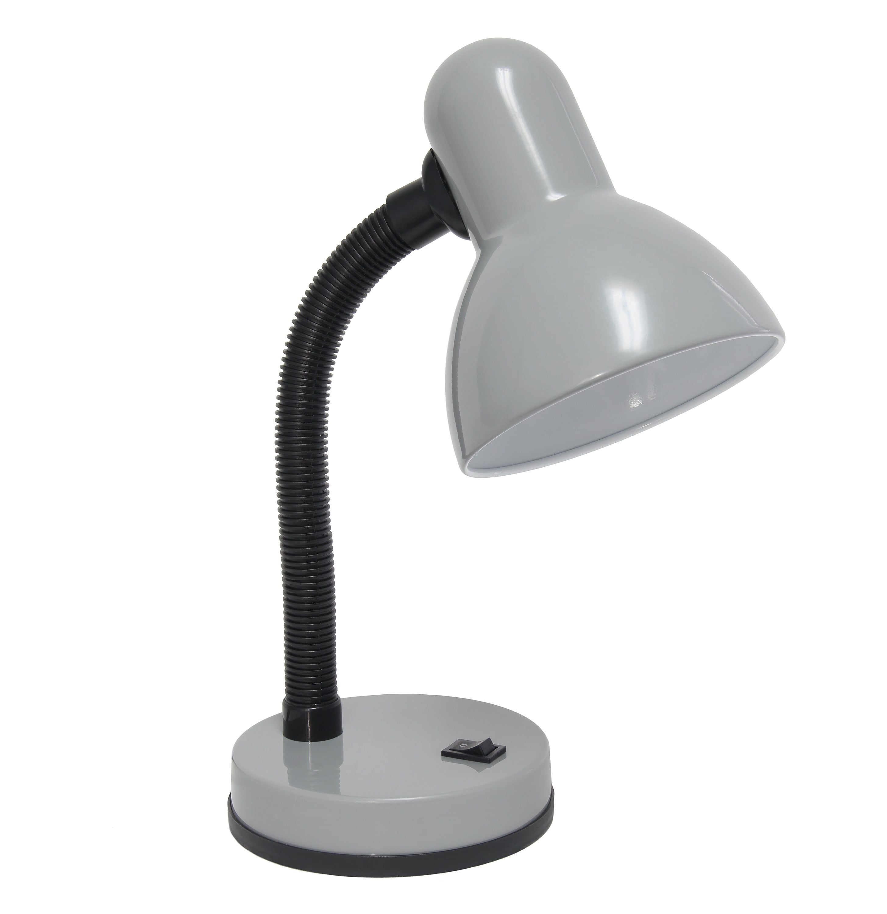 Ld1003-slv Basic Metal Desk Table Lamp With Flexible Hose Neck, Silver