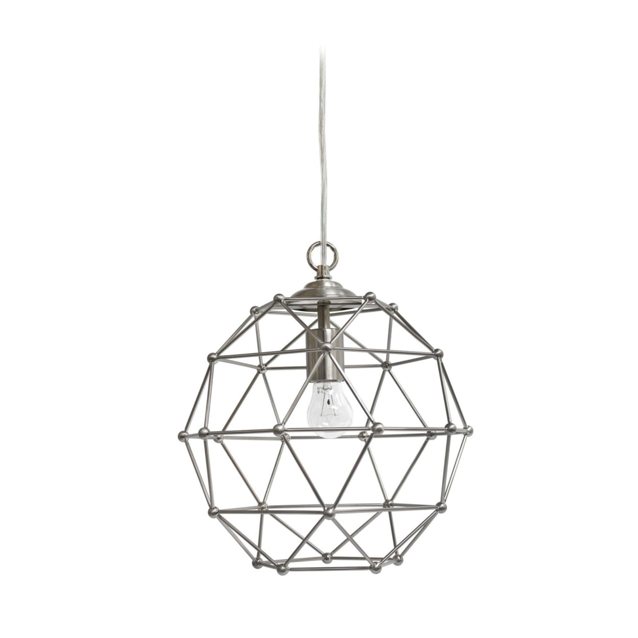 Elegant Designs Pt1006-bsn 1 Light Hexagon Industrial Rustic Pendant Light, Brushed Nickel