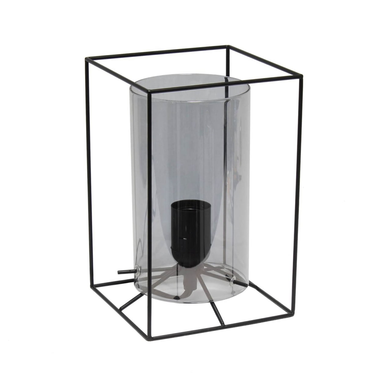 UPC 810241029469 product image for Elegant Designs Small Exposed Glass and Metal  Table Lamp, Black/Smoke | upcitemdb.com
