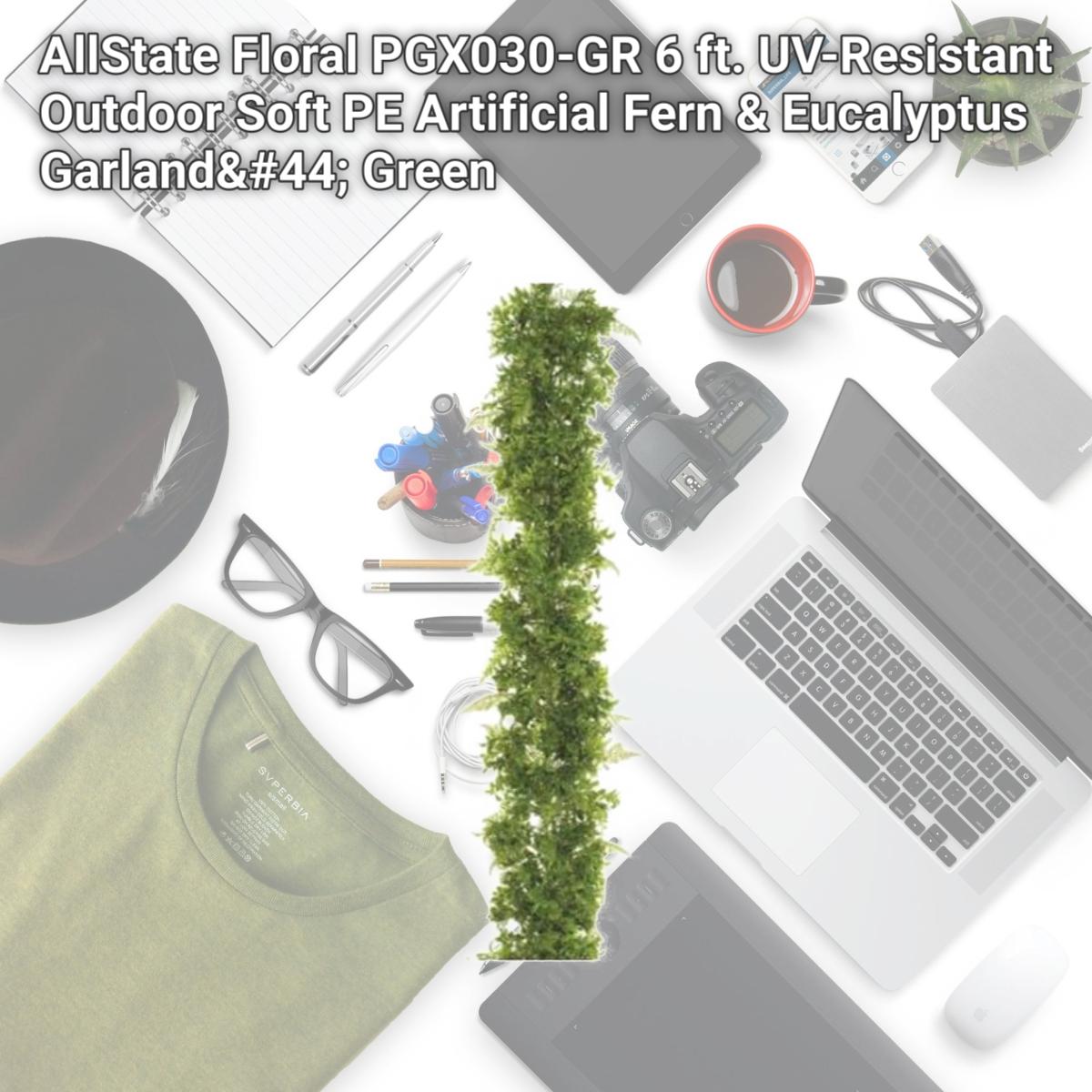 Picture of AllState Floral PGX030-GR 6 ft. UV-Resistant Outdoor Soft PE Artificial Fern & Eucalyptus Garland&#44; Green