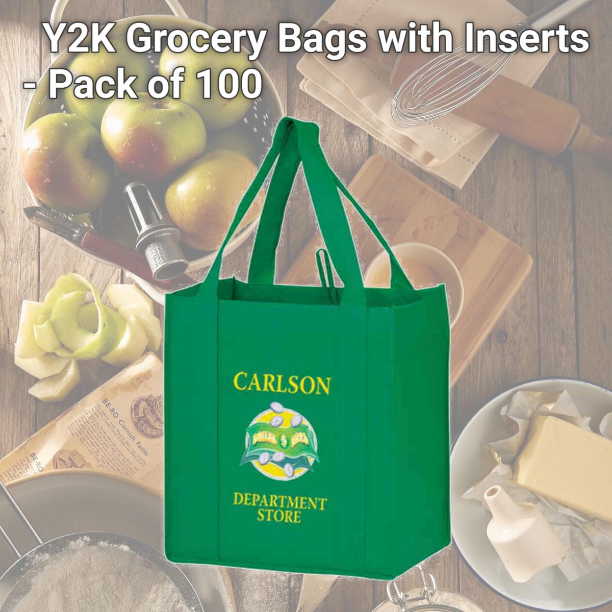 Picture of AAB Y2KG12813 Y2K Grocery Bags with Inserts - Pack of 100