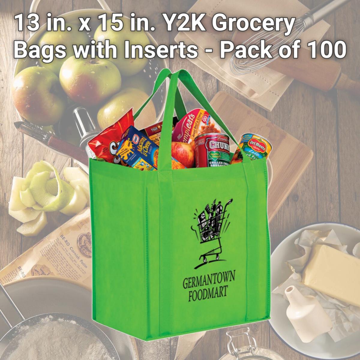 Picture of AAB Y2KG131015 13 in. x 15 in. Y2K Grocery Bags with Inserts - Pack of 100