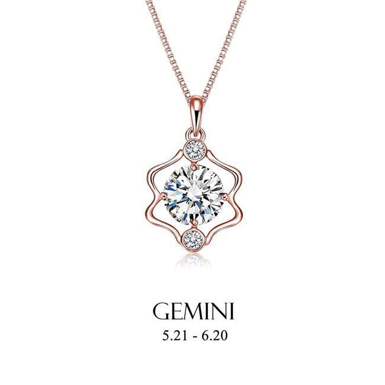 N-i2czgmn-rg Rose Gold Cubic Zirconia Gemini Pendant Necklace