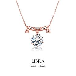 N-i2czlbr-rg Rose Gold Cubic Zirconia Libra Pendant Necklace