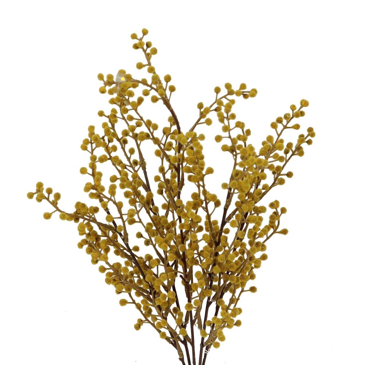 Admired By Nature Gpb6852-gold 18 In. Faux Flocked Berry Decoration, Gold