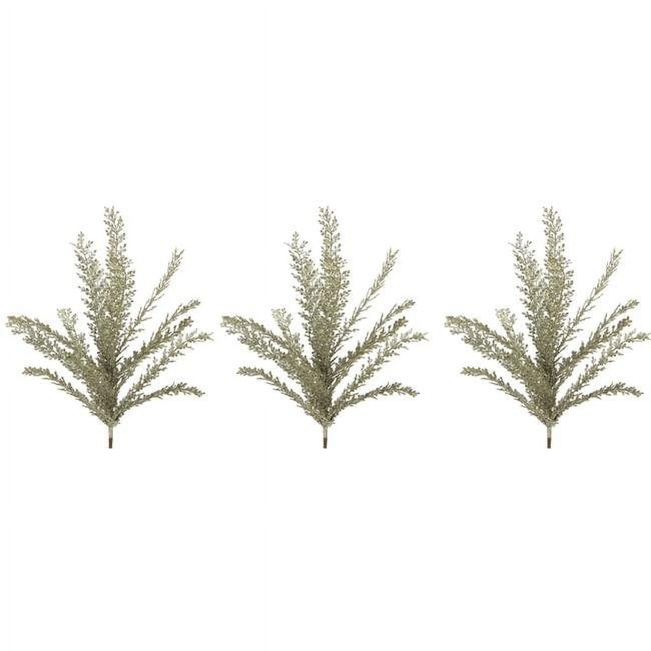 Admired By Nature Gxl7706-champagne-3 23 In. Glitter Filigree Leaf Spray Christmas Decor, Champagne - Set Of 3