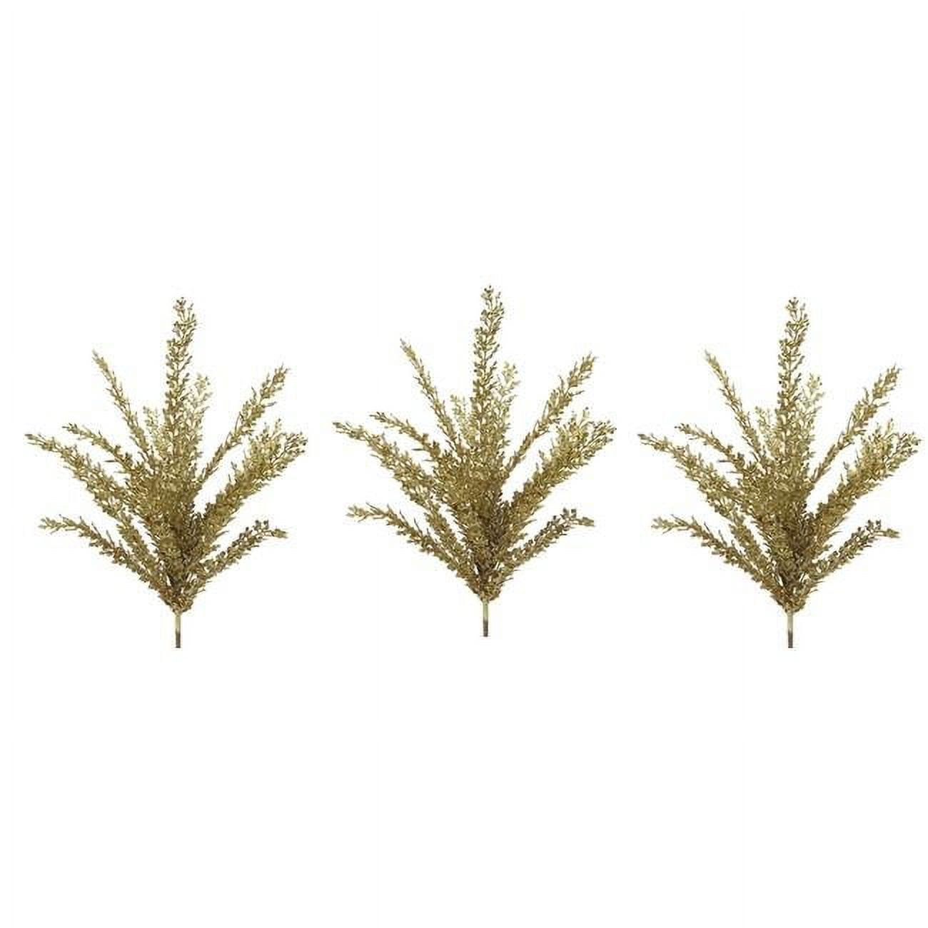 Admired By Nature Gxl7706-gold-3 23 In. Glitter Filigree Leaf Spray Christmas Decor, Gold - Set Of 3