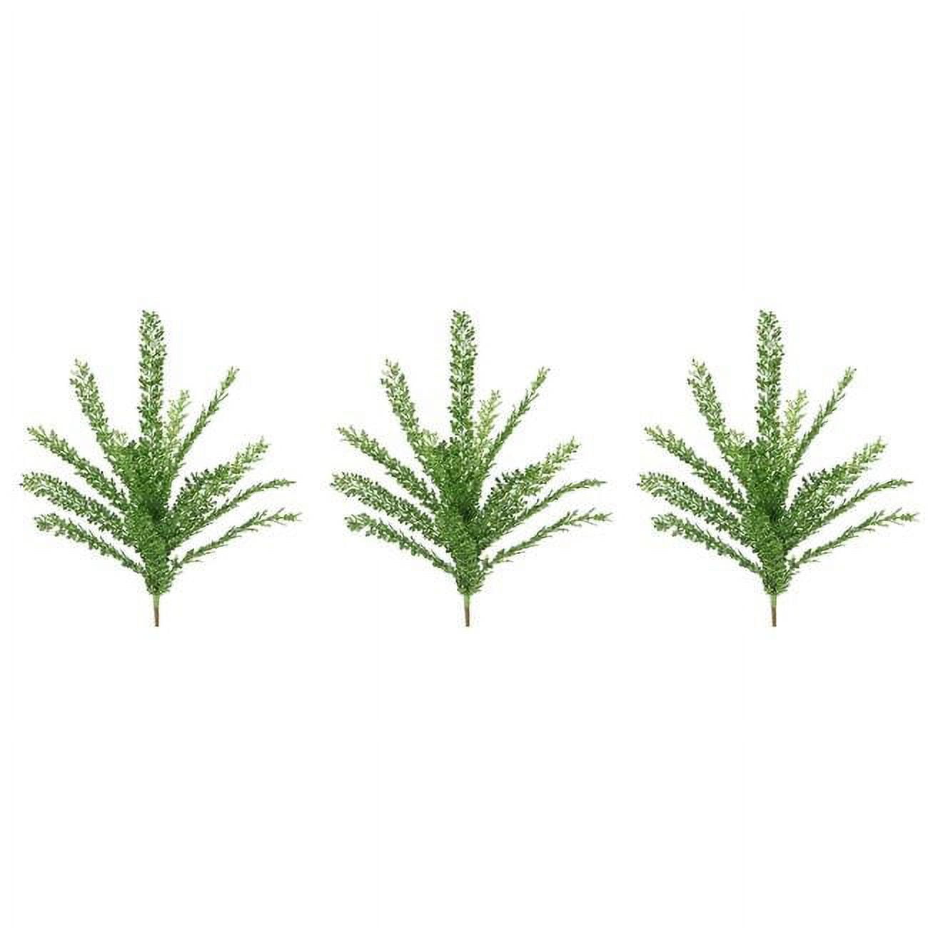 Admired By Nature Gxl7706-green-3 23 In. Glitter Filigree Leaf Spray Christmas Decor, Green - Set Of 3