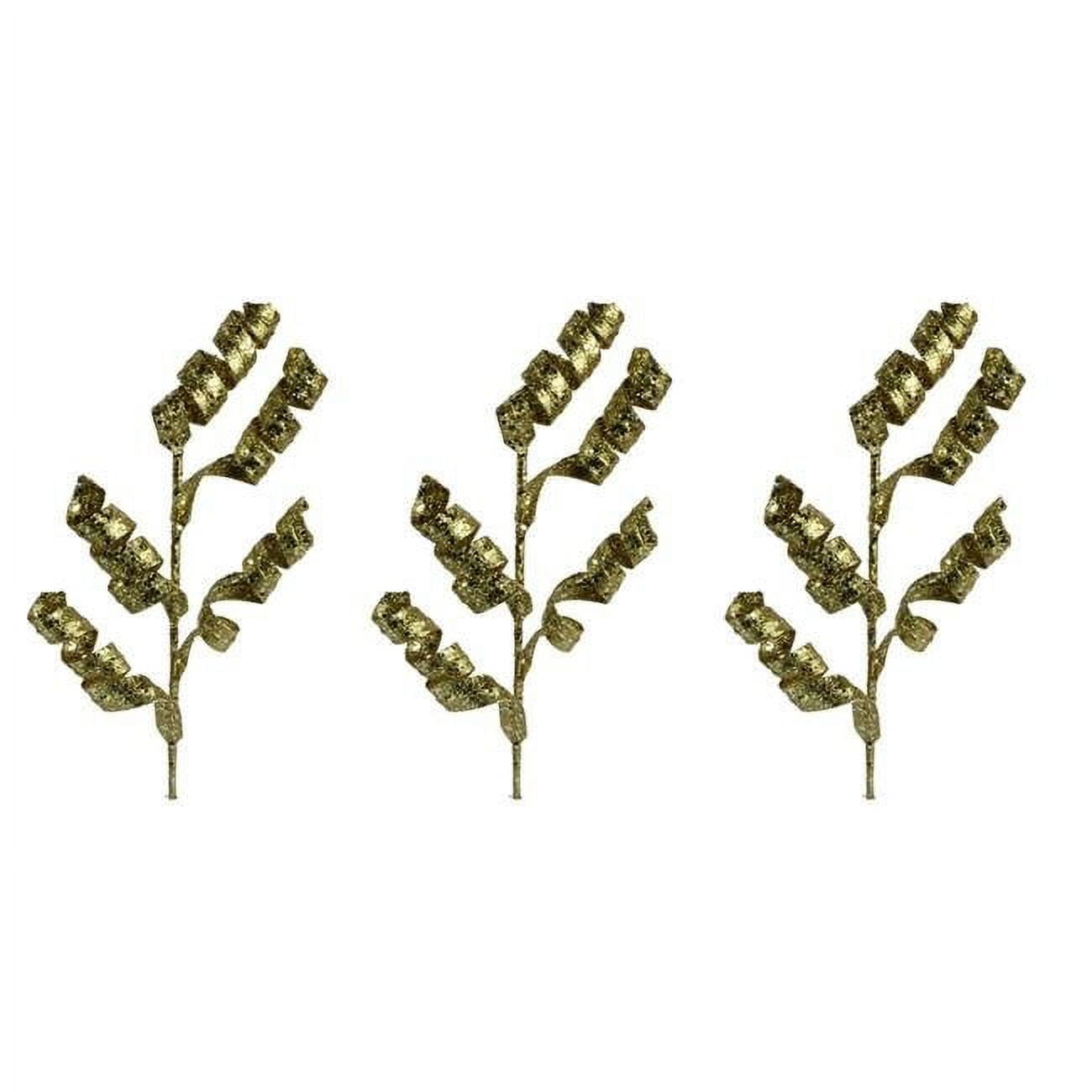 Admired By Nature Gxl7707-gold-3 26 In. Glitter Spiral Spray Christmas Decor, Gold - Set Of 3