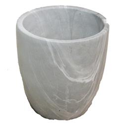 Admired By Nature Abn5e085l-ntrl 4 In. Gray With White Marble Design Cement Orchid Pot Without Drainage Holes & Plants