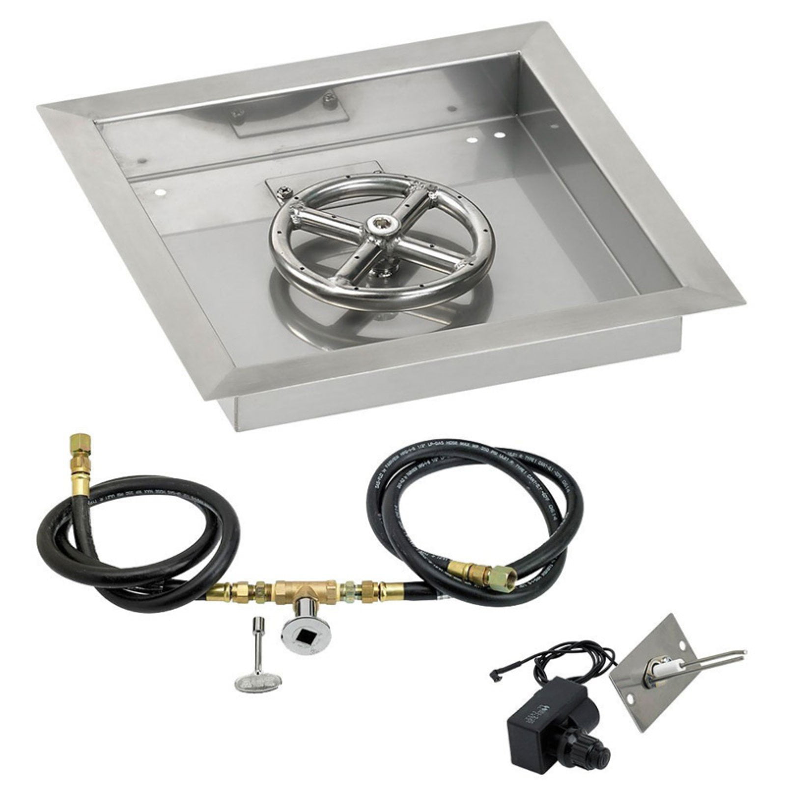 36 In. Square Stainless Steel Drop-in Pan With Spark Ignition Kit - Natural Gas