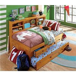 2122-k3 Solid Pine Twin Daybed With Three Drawers & Twin Trundle, Honey