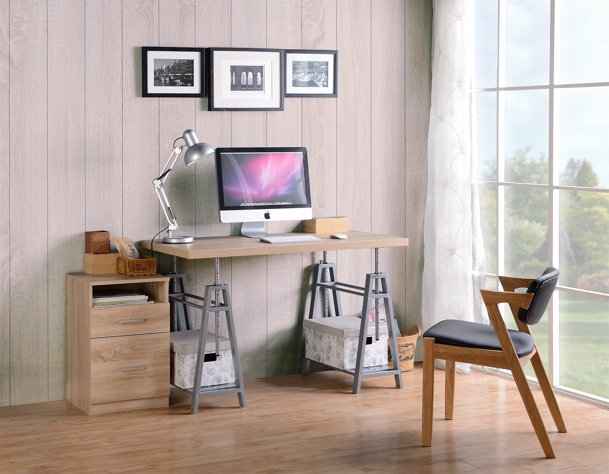 22222 Adjustable Height Writing Desk With Sturdy Metal Base