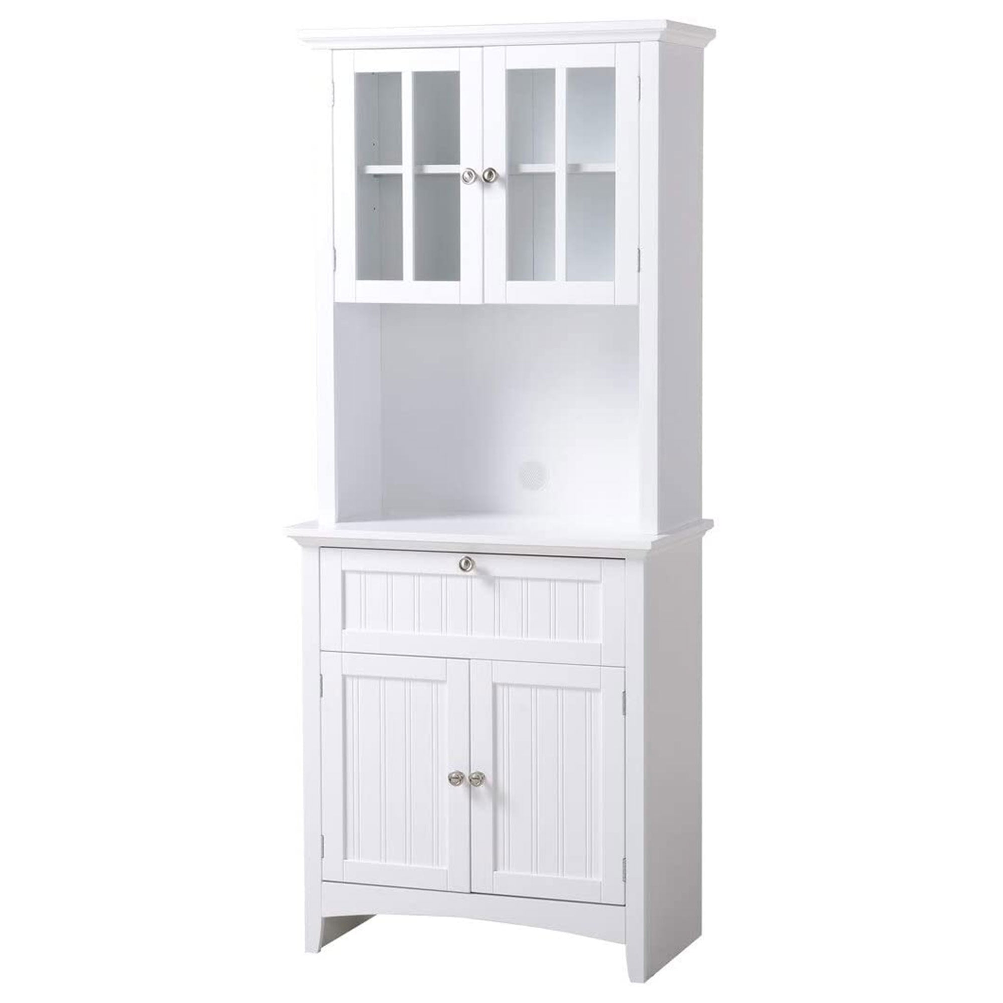 25504 Buffet & Hutch With Framed Glass Doors, Drawer