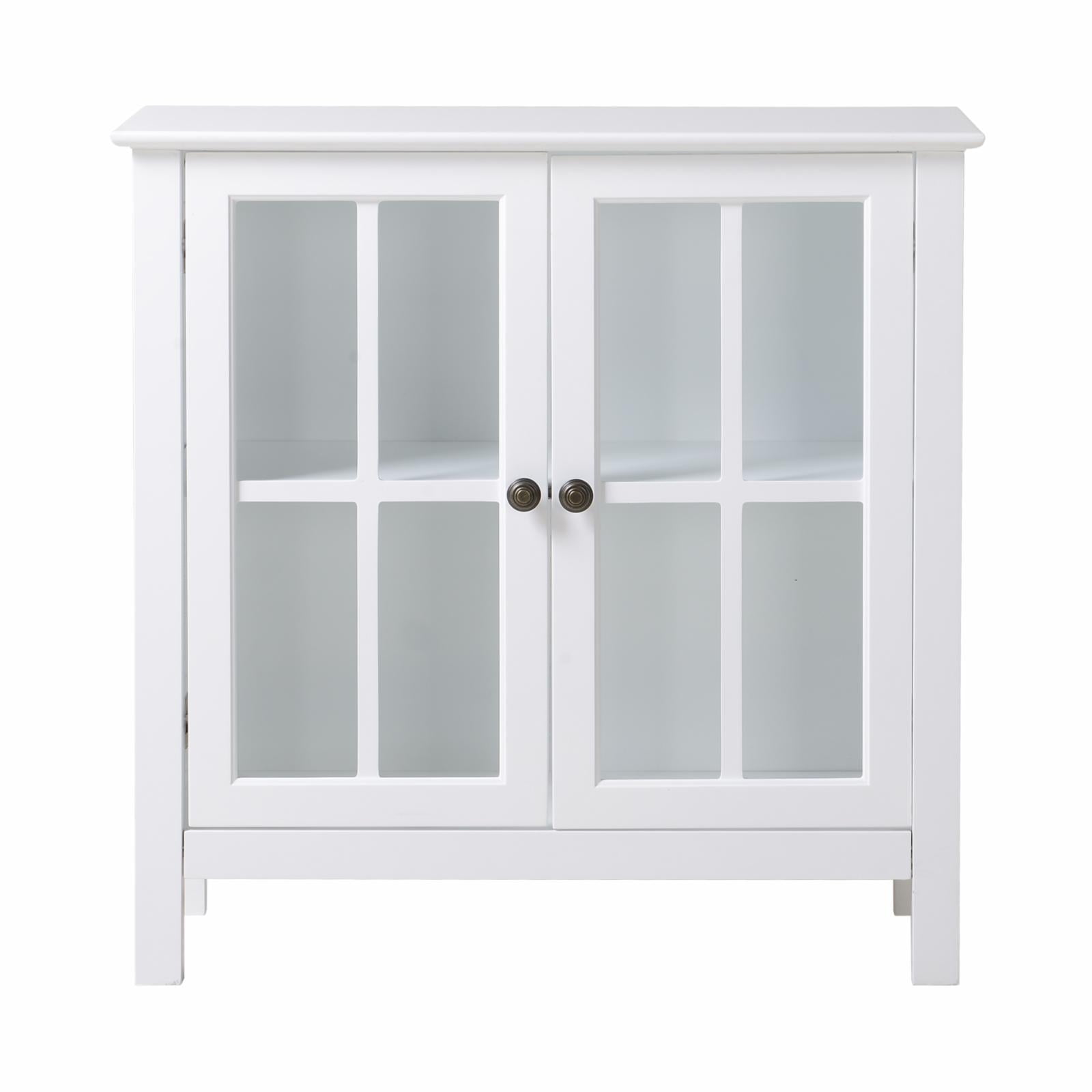 22600 Glass Door Accent & Display Cabinet, White