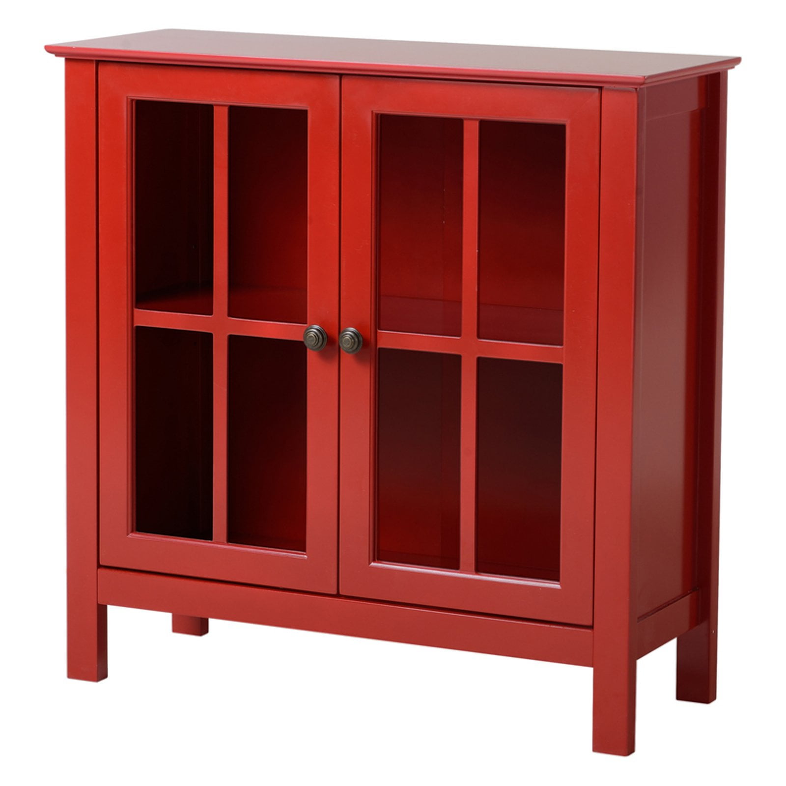 22603 Glass Door Accent & Display Cabinet, Red